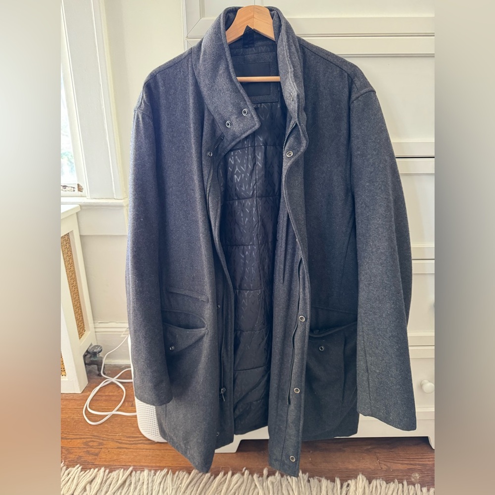 Men's Gray Winter Trench Coat